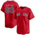 Custom #63 Red 2025 BOS Baseball Shirt Top