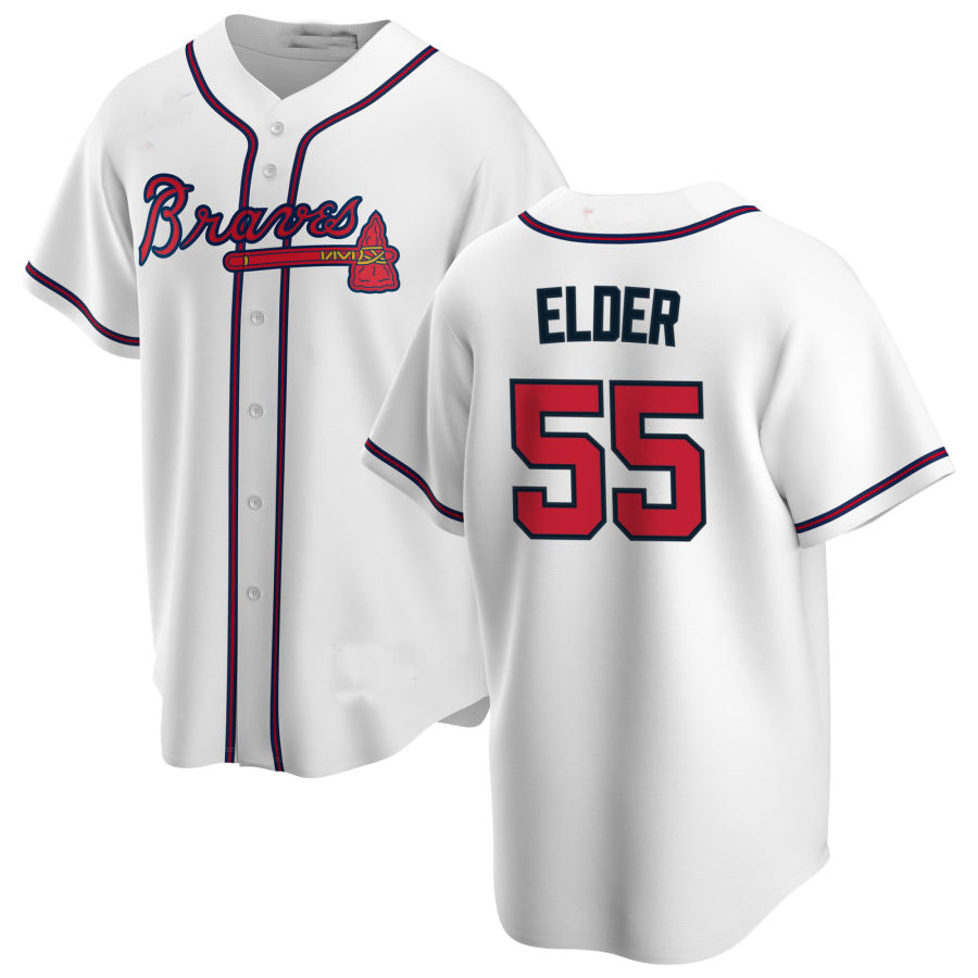 Custom #55 White ATL Baseball Shirt Top