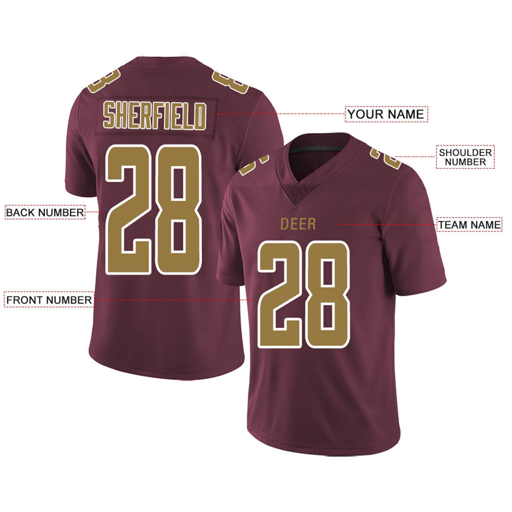 Custom Burgundy Football Shirt Top