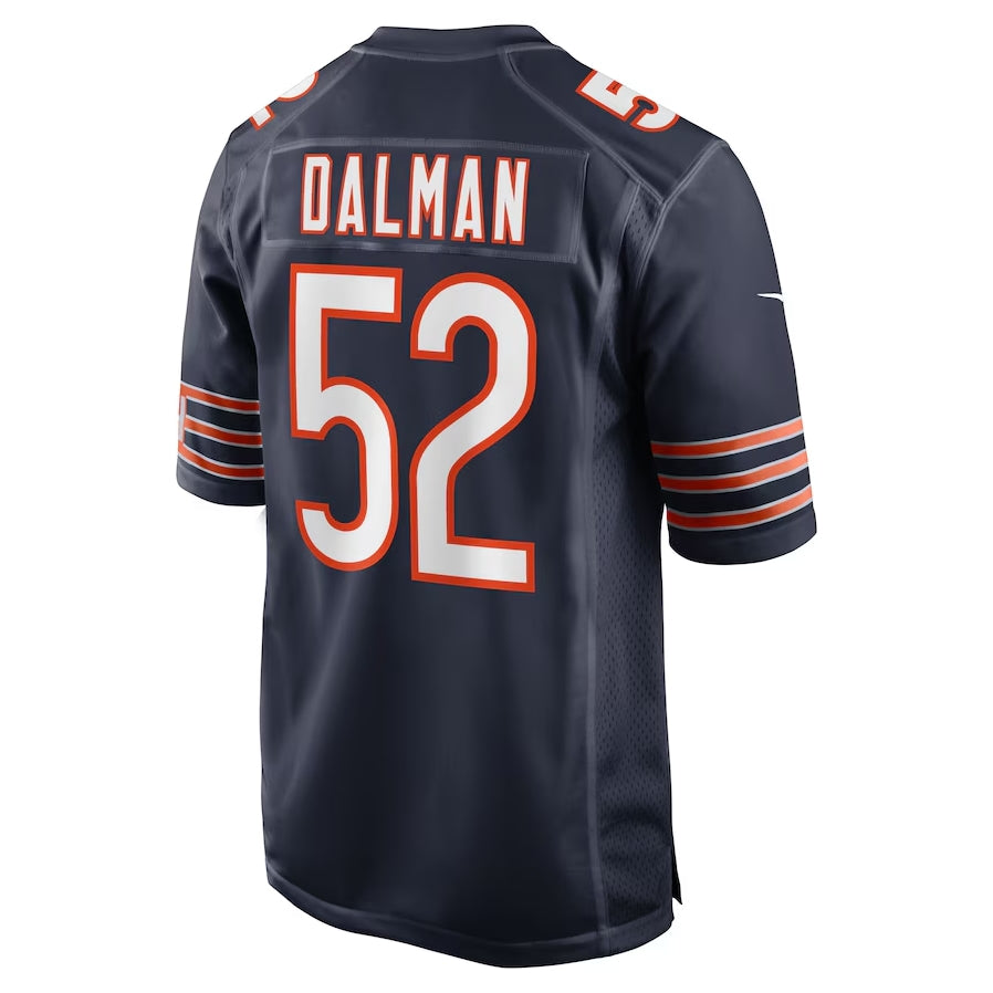 Custom #52 Navy CHI Football Shirt Top