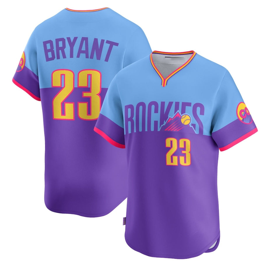 Custom #23 Light Blue 2025 City Connect COL Baseball Shirt Top