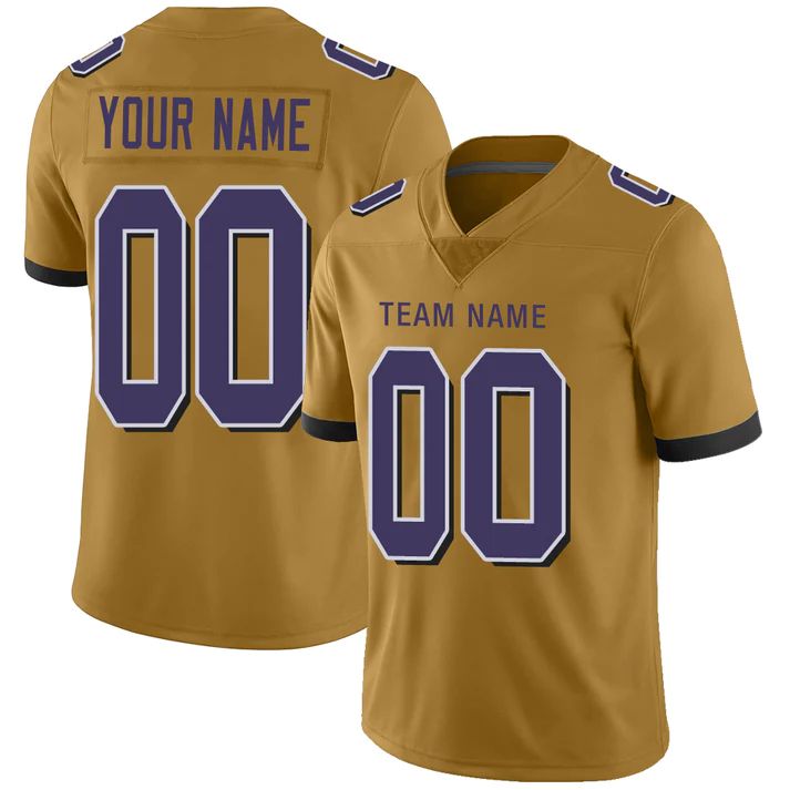 Custom Gold BAL Football Shirt Top