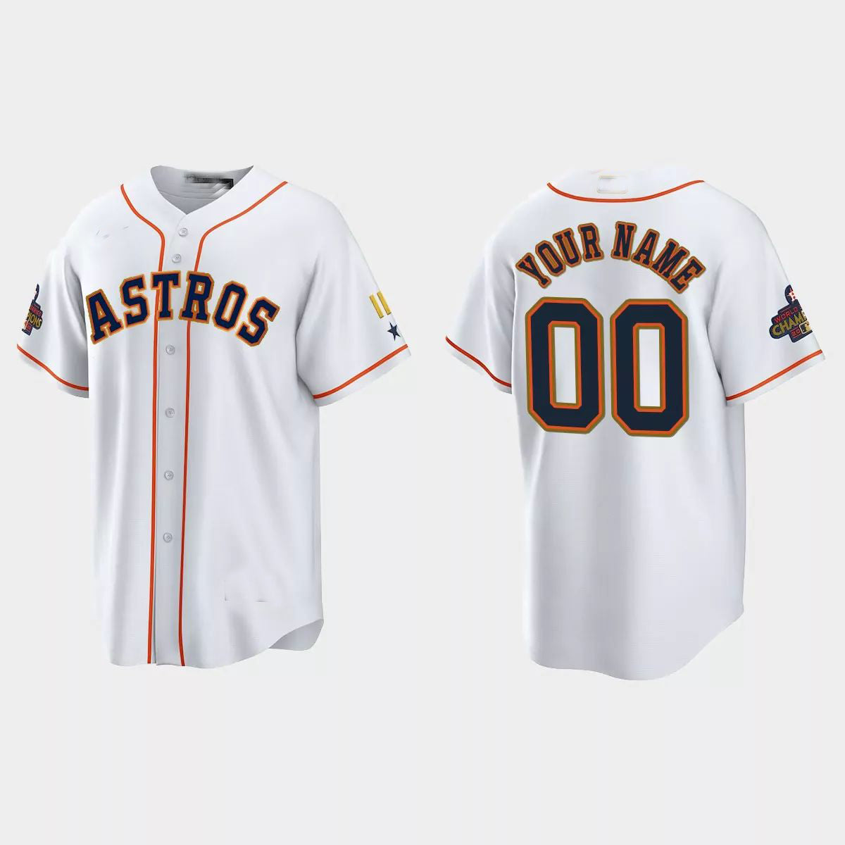 Custom White 2023 HOU Baseball Shirt Top