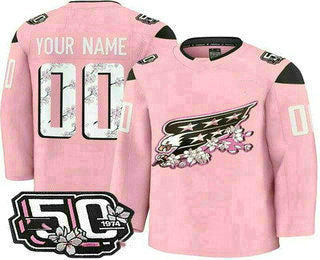 Custom Pink WSH Hockey Shirt Top