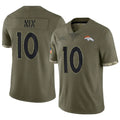D.Broncos #10 Bo Nix Player Limited Salute To Service Olive Football Jerseys