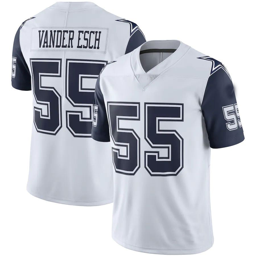 Custom #55 White DAL Football Shirt Top