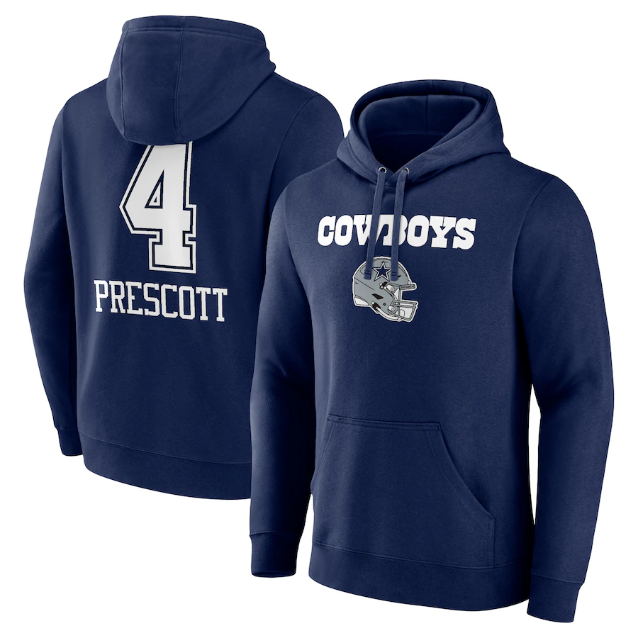 Custom #4 Navy DAL Football Shirt Top