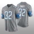 Custom #32 Silver DET Football Shirt Top