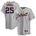 D.Tigers #25 Gleyber Torres Player Gray Road Replica Baseball Jerseys