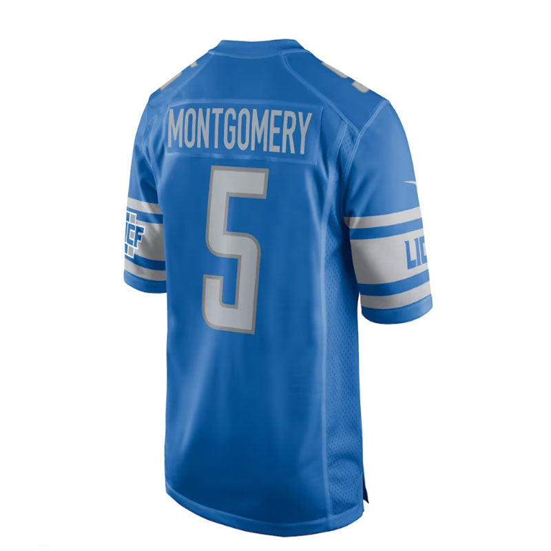 Custom #5 Blue DET Football Shirt Top
