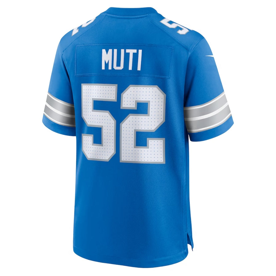 Custom #52 Blue DET Football Shirt Top