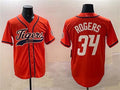 Custom #34 Orange DET Baseball Shirt Top