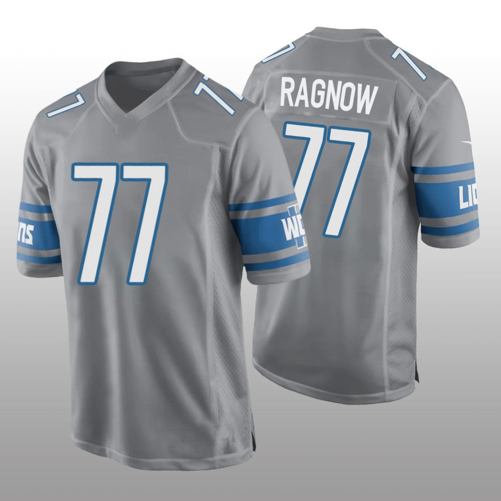 Custom #77 Silver DET Football Shirt Top