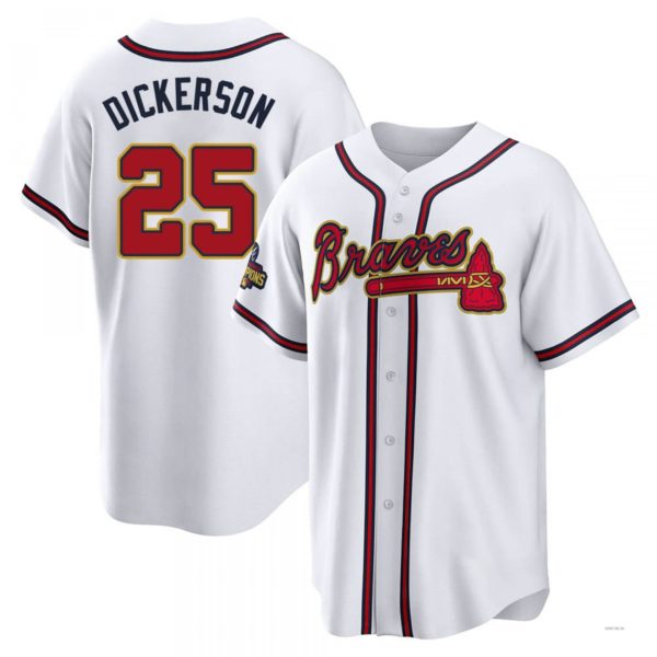 Custom #25 White 2022 ATL Baseball Shirt Top