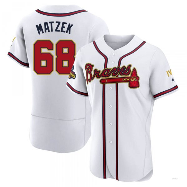 Custom #68 White 2022 ATL Baseball Shirt Top