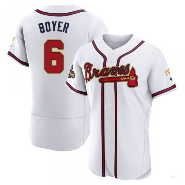 Custom #6 Cream ATL Baseball Shirt Top