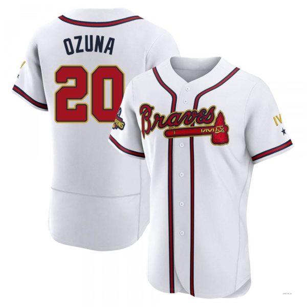 Custom #20 White 2022 ATL Baseball Shirt Top