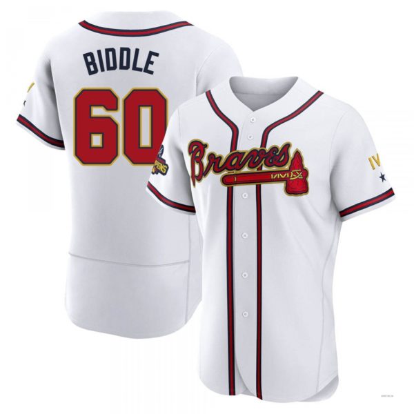 Custom #60 White 2022 ATL Baseball Shirt Top