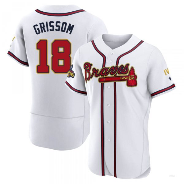 Custom #18 White 2022 ATL Baseball Shirt Top