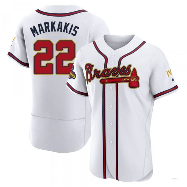 Custom #22 White 2022 ATL Baseball Shirt Top