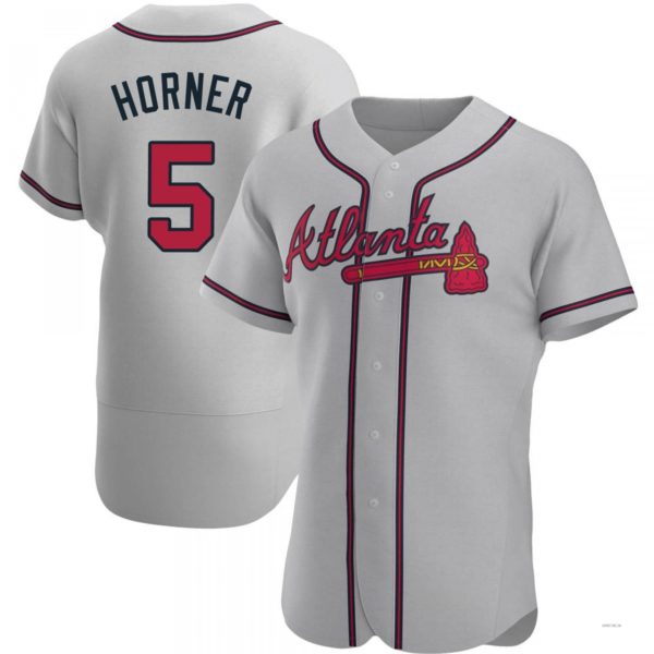 Custom #5 Gray ATL Baseball Shirt Top
