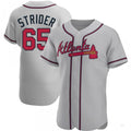 Custom #65 Gray ATL Baseball Shirt Top