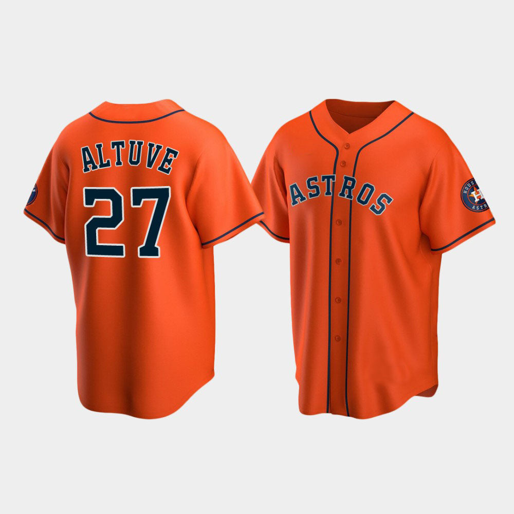 Custom #27 Orange HOU Baseball Shirt Top