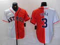 Custom #3 White HOU Baseball Shirt Top