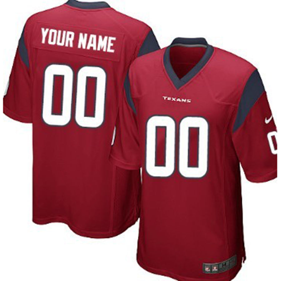 Custom Red HOU Football Shirt Top