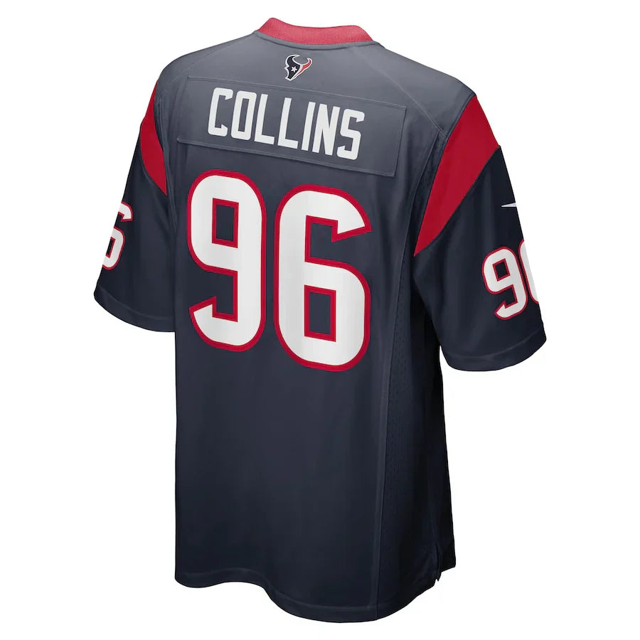 Custom #96 Navy HOU Football Shirt Top