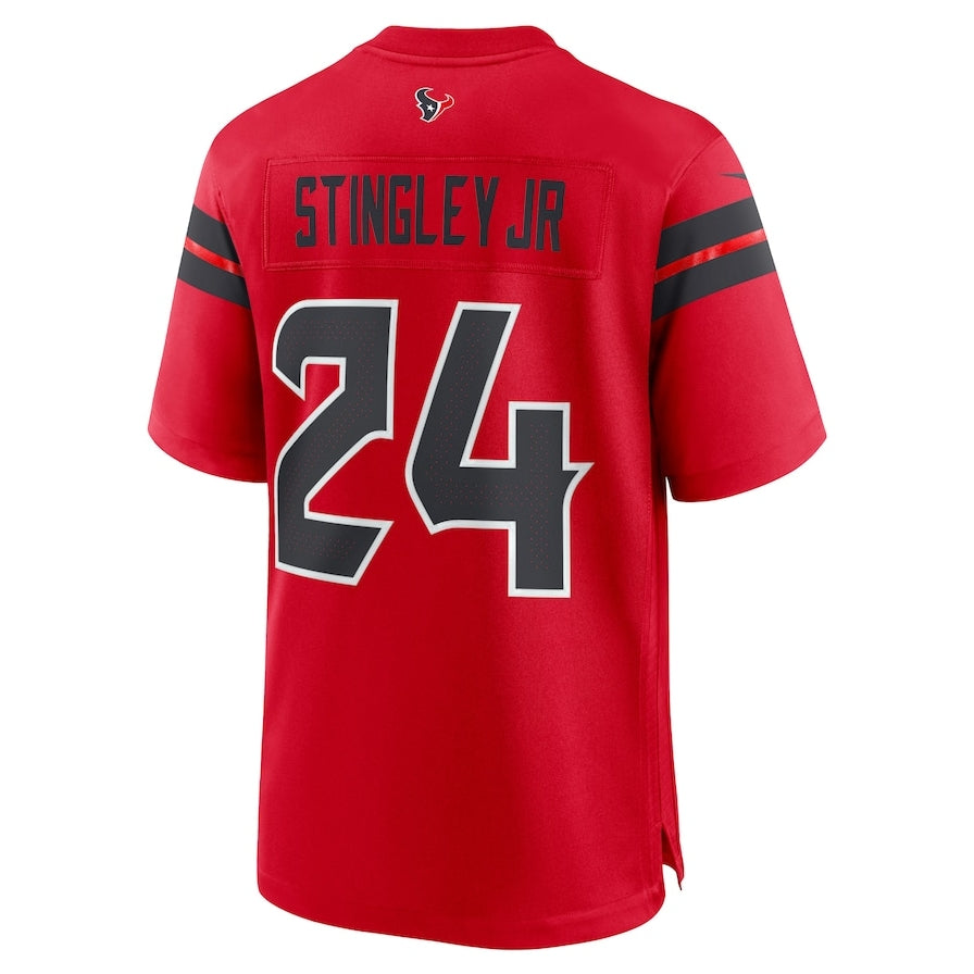 Custom #24 Red HOU Football Shirt Top