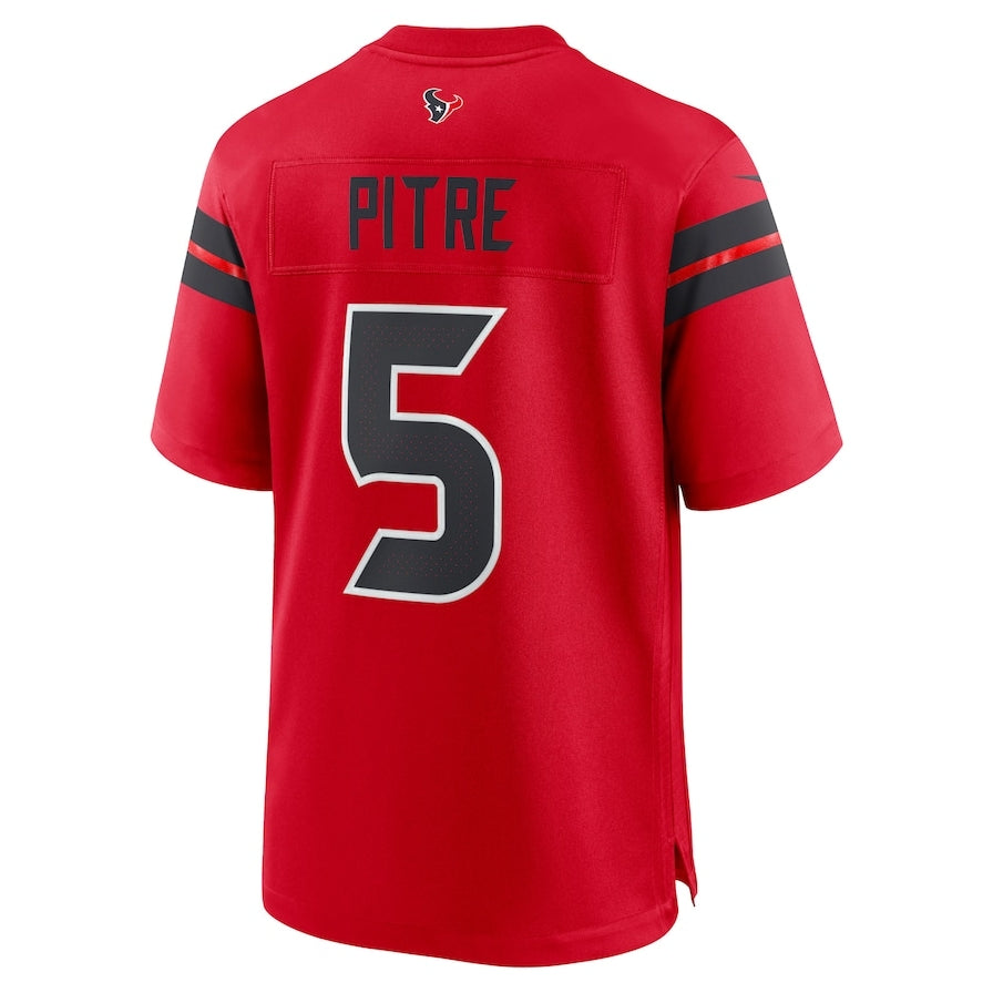 Custom #5 Red HOU Football Shirt Top