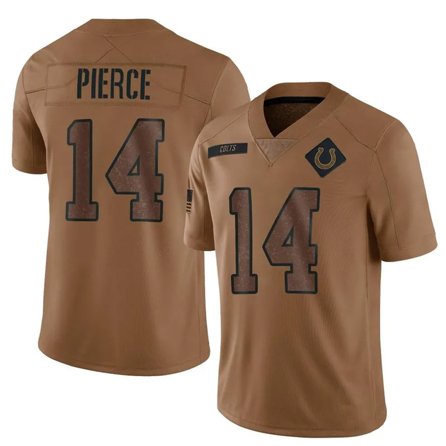 IN.Colts #14 Alec Pierce Player Brown Salute To Service Limited Football Jerseys