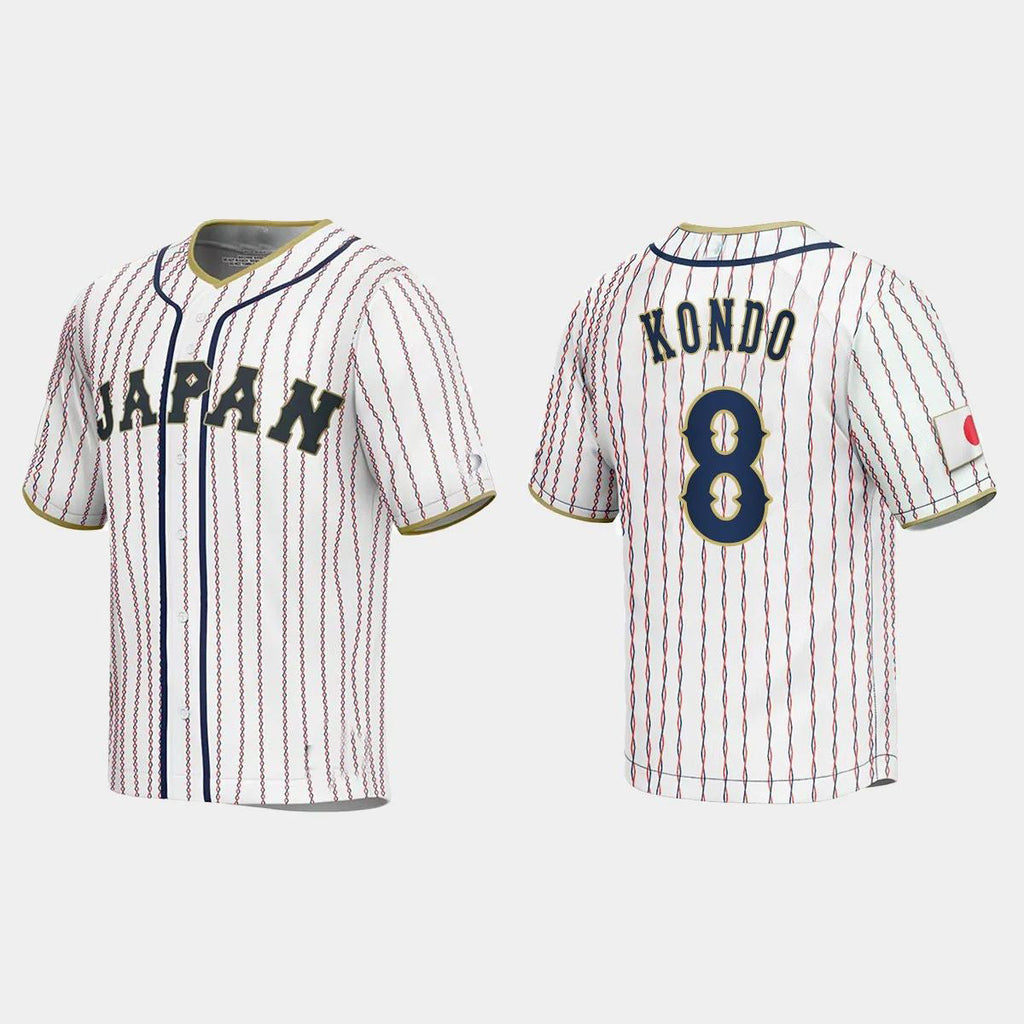Custom #8 White 2023 Baseball Shirt Top
