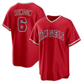 Custom #6 Red LAA Baseball Shirt Top