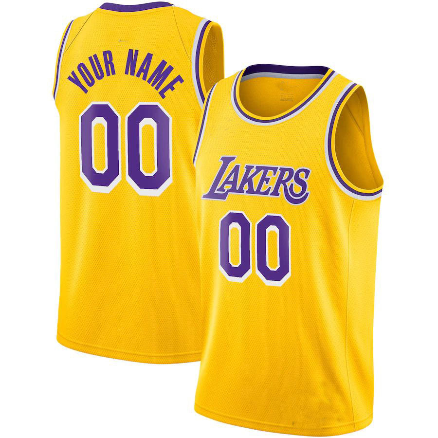 Custom Gold LAL Basketball Shirt Top
