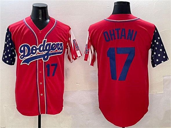 Custom #17 Red LAD Baseball Shirt Top