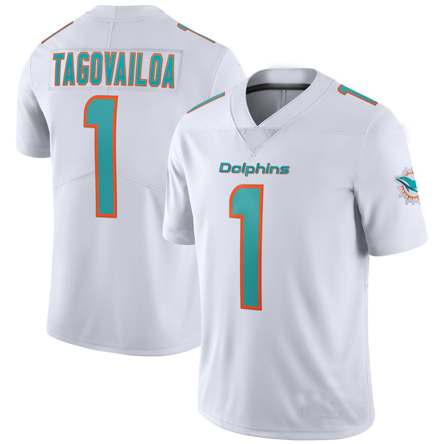 Custom #1 White MIA Football Shirt Top