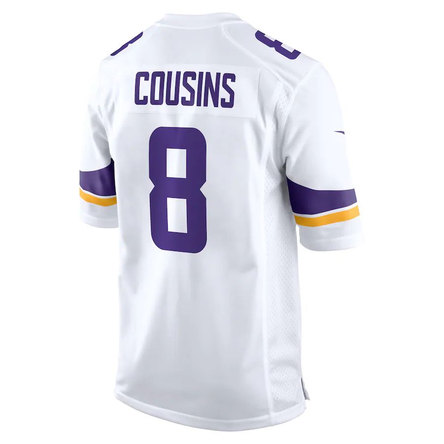 Custom #8 White MIN Football Shirt Top