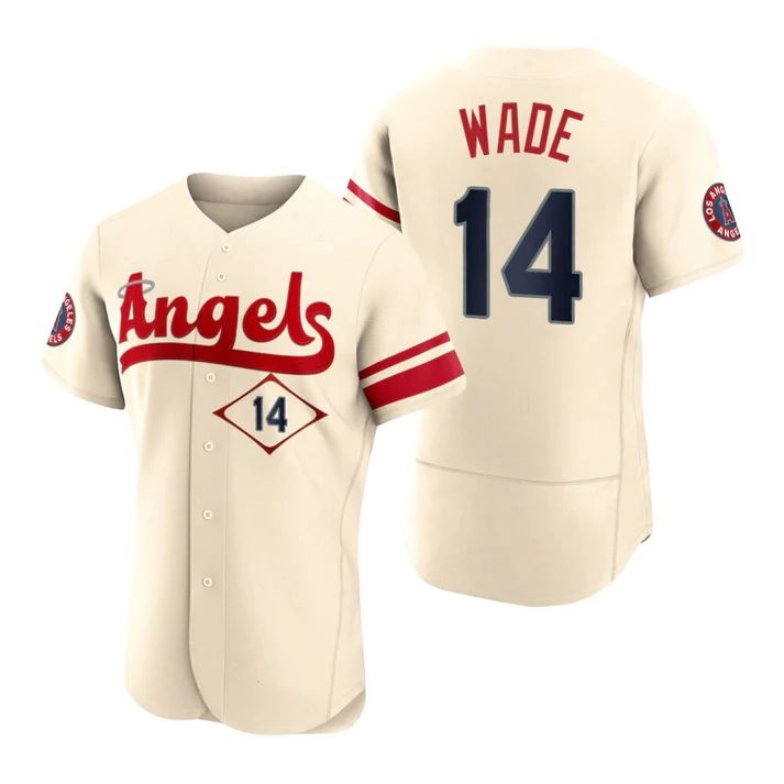 Custom #14 Cream 2022 City Connect LAA Baseball Shirt Top