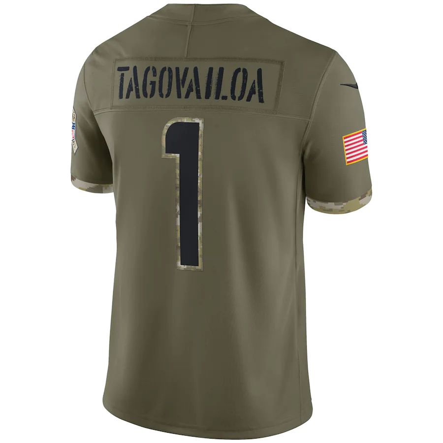 Custom #1 Olive 2022 MIA Football Shirt Top