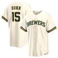 Custom #15 Cream MIL Baseball Shirt Top