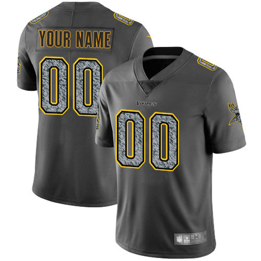 Custom Gray MIN Football Shirt Top