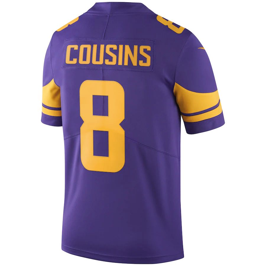 Custom #8 Purple MIN Football Shirt Top