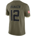 Custom #12 Olive 2022 NYJ Football Shirt Top