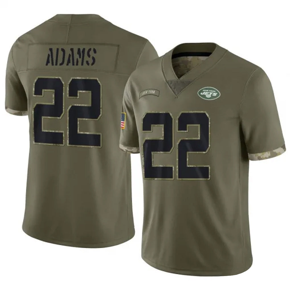 NY.Jets #22 Tony Adams Player Salute To Service Olive Football Jerseys