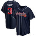 Custom #3 Navy ATL Baseball Shirt Top