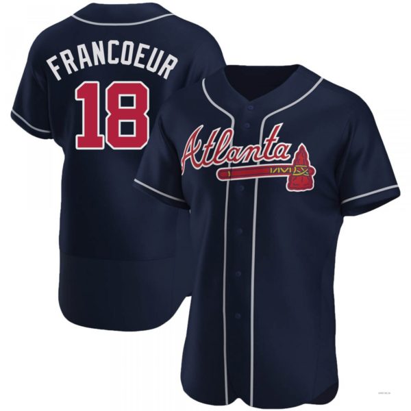 Custom #18 Navy ATL Baseball Shirt Top