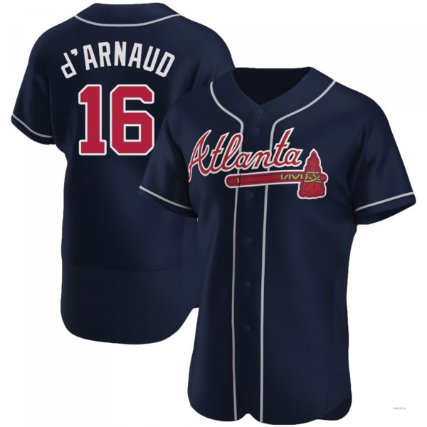 Custom #16 Navy ATL Baseball Shirt Top