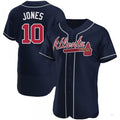 Custom #10 Navy ATL Baseball Shirt Top